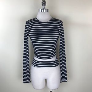 COPY - Cut out long sleeve striped tee